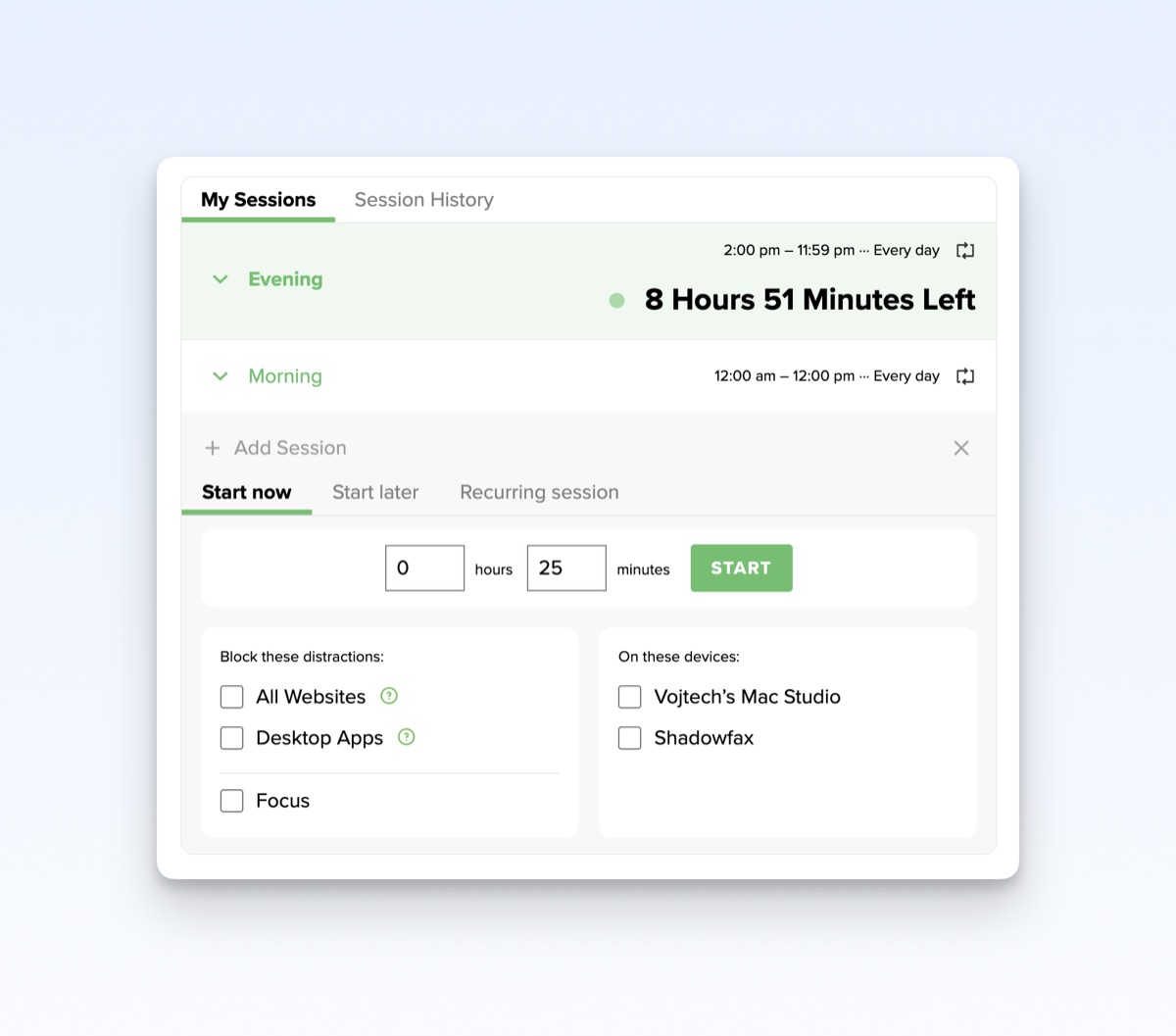 Freedom app blocking schedule