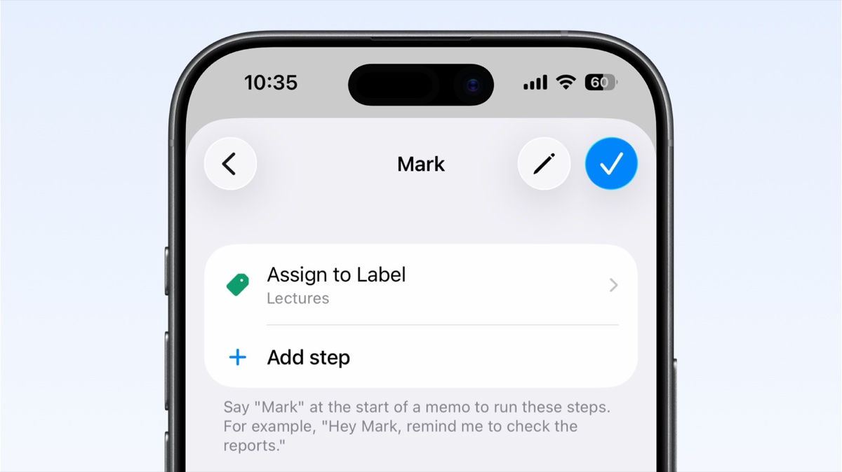 Assign Label step in an agent workflow