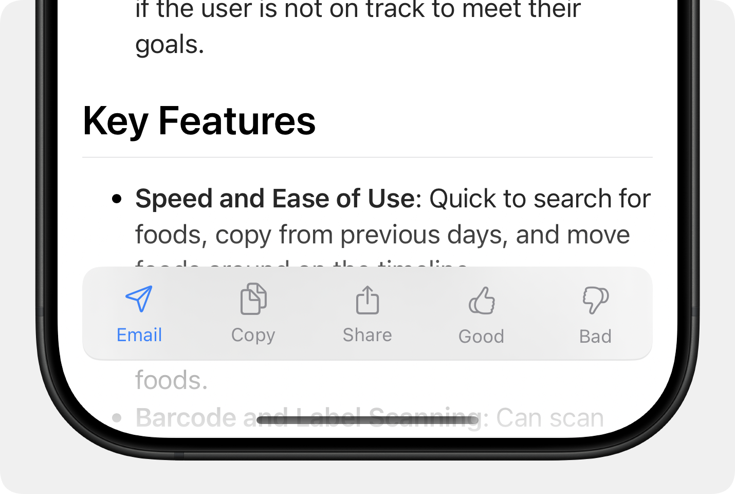 Send summary to email button in Whisper Memos