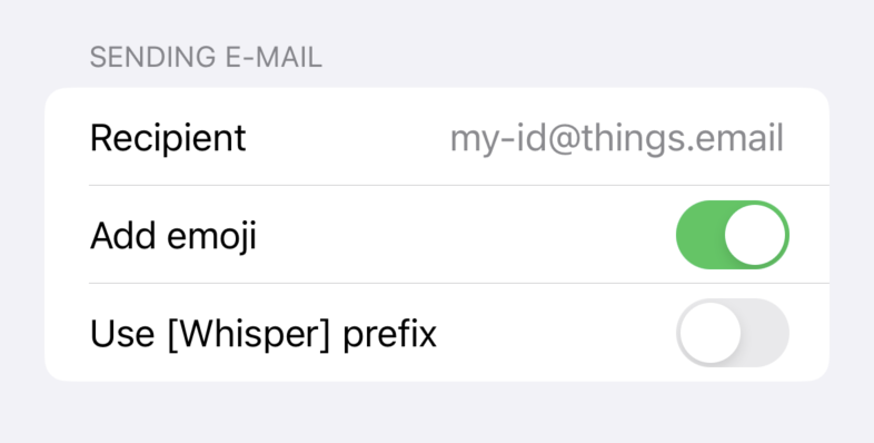 Custom email settings in Whisper Memos