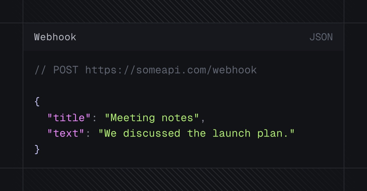Webhook settings in Whisper Memos