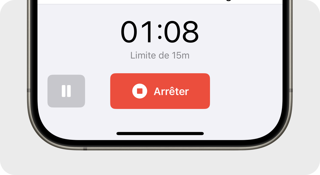 Pause button in Whisper Memos recording UI