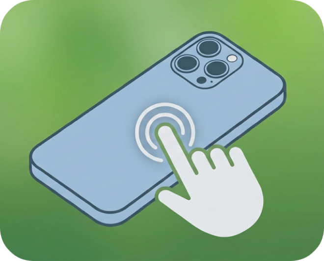 Back Tap accessibility setting for Whisper Memos