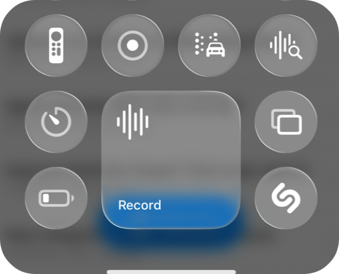 Control Center shortcut for Whisper Memos