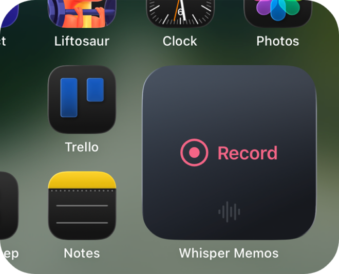 Home screen widget for Whisper Memos