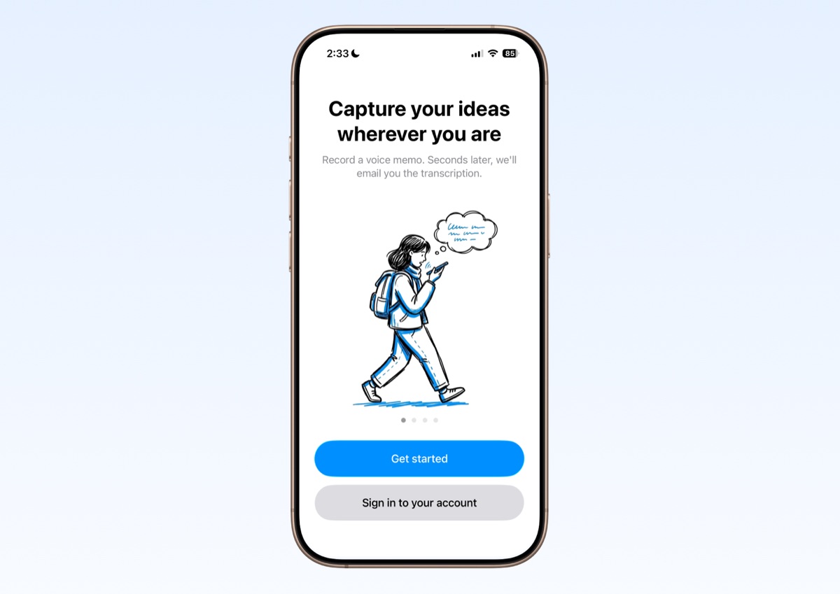 Whisper Memos app on iPhone